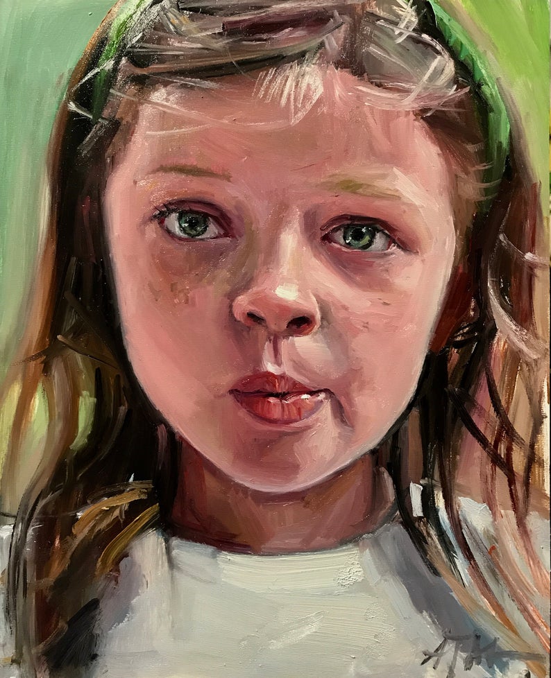 Painting Of Blue-Eyed Girl