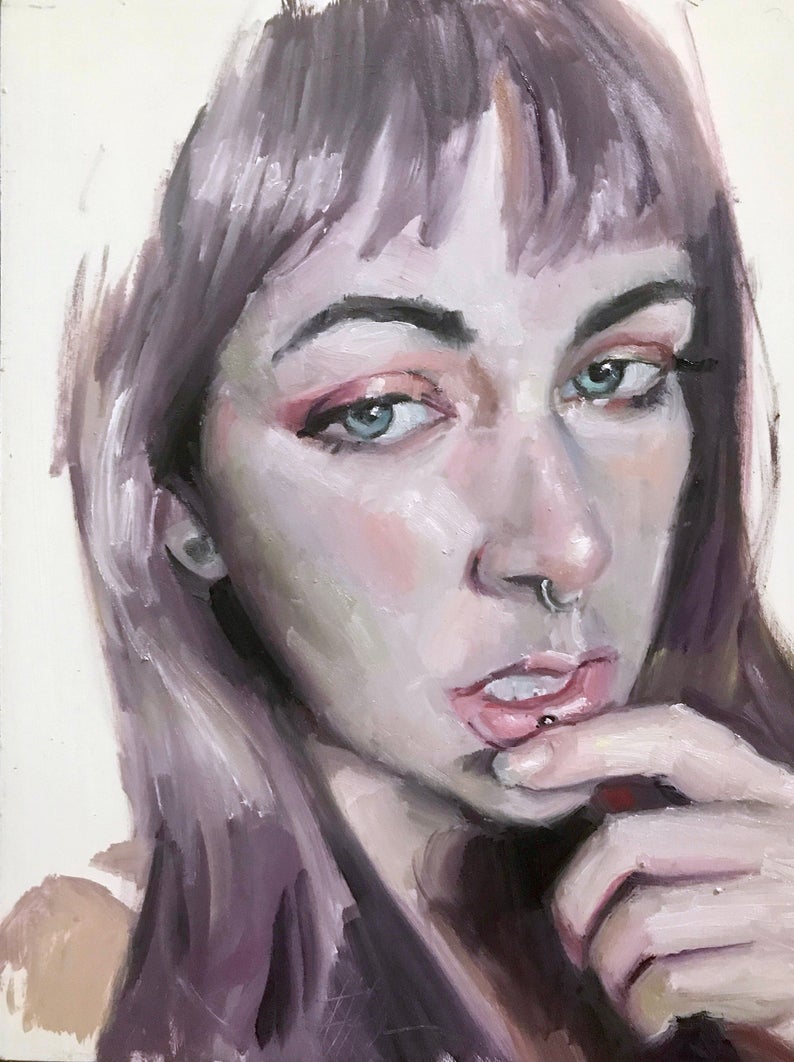Painting Of Ellie In Thought