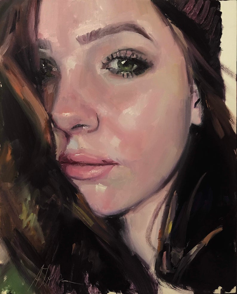 Painting Of Green-Eyed Girl