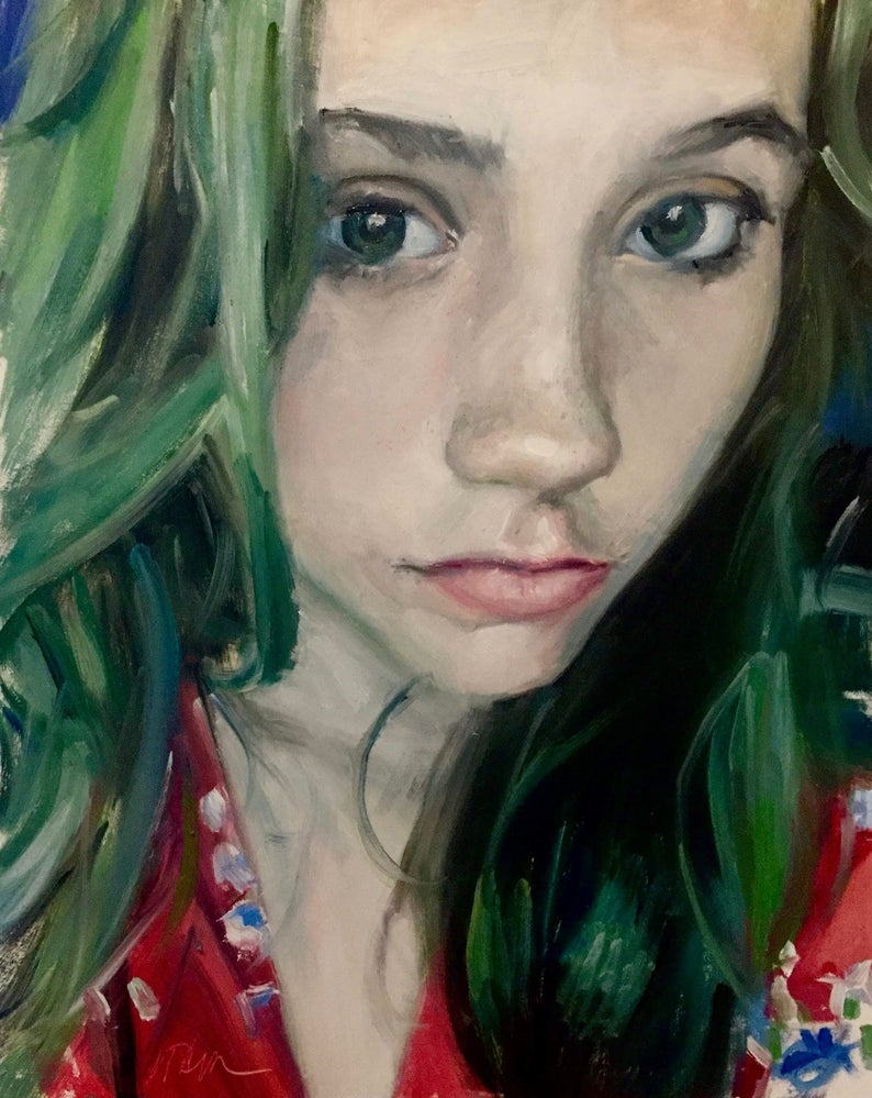 Painting Of Heather With Green Hair