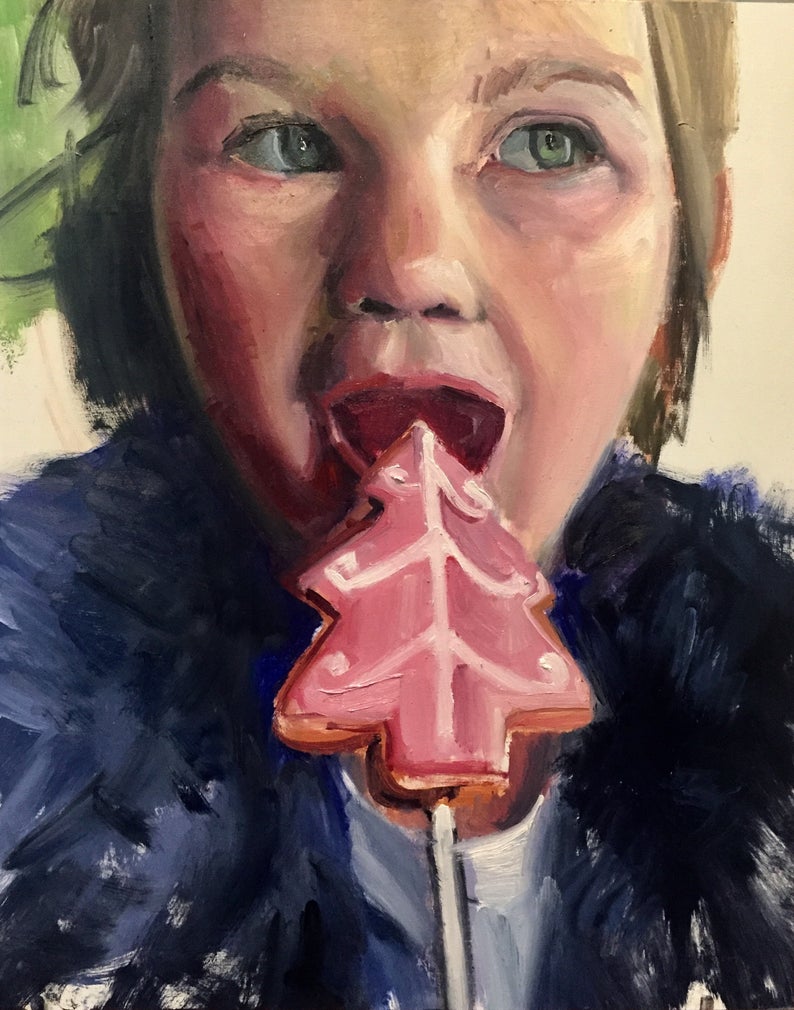 Painting Of Pink Christmas