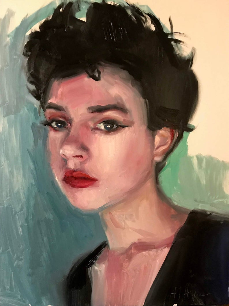 Painting Of Pretty In Black