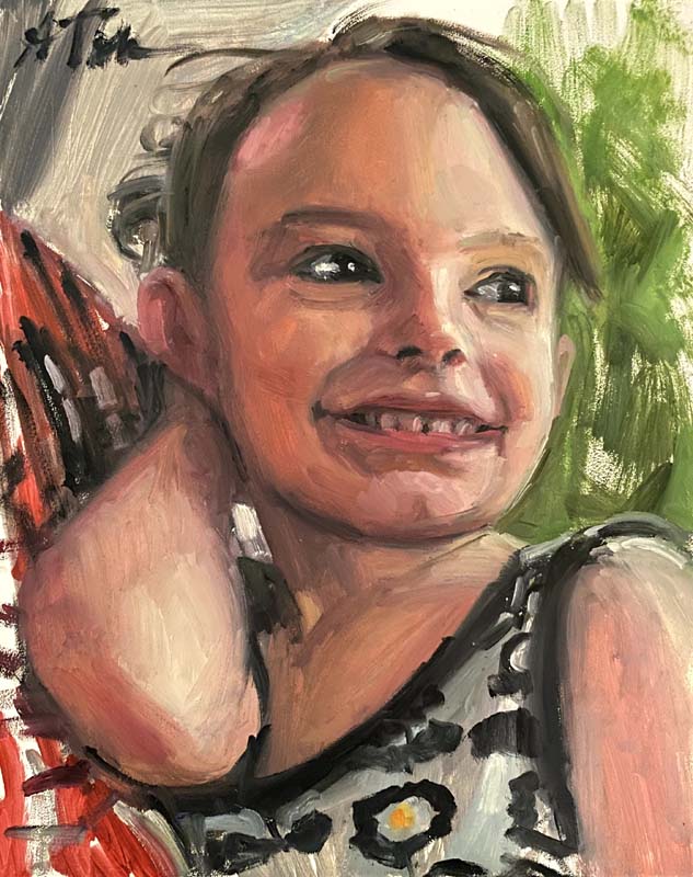 Painting Of Happy Girl