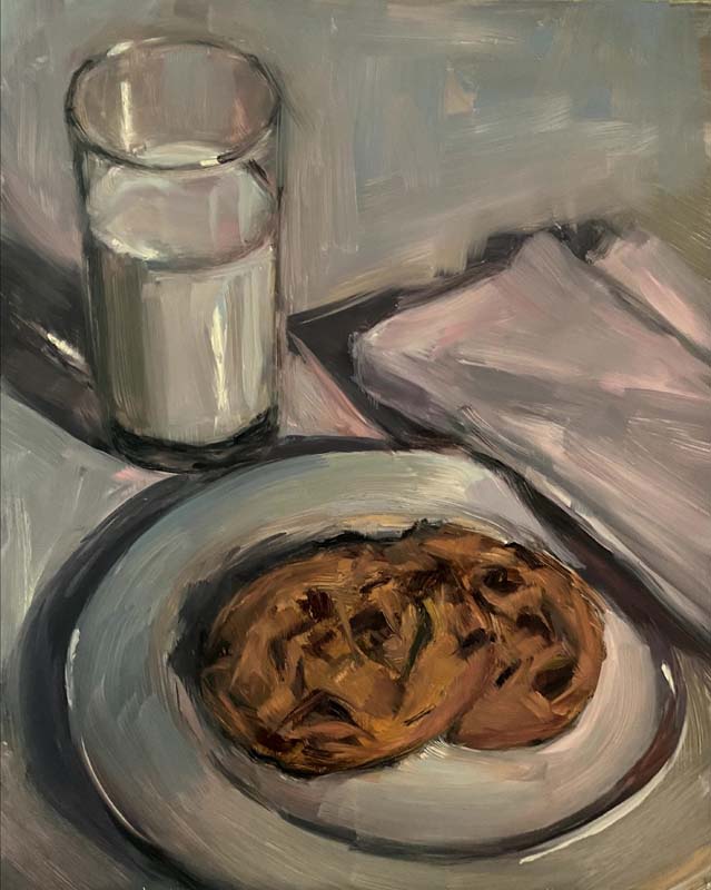 Painting Of Milk And Cookies