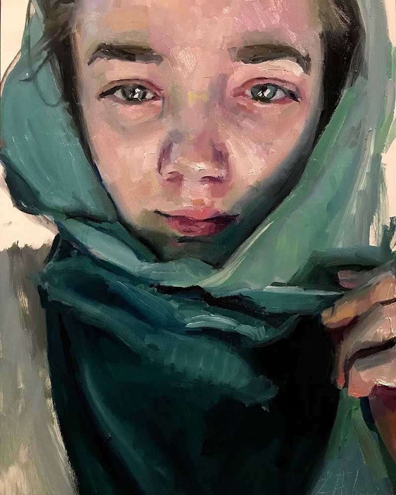 Painting Of Shae In Teal