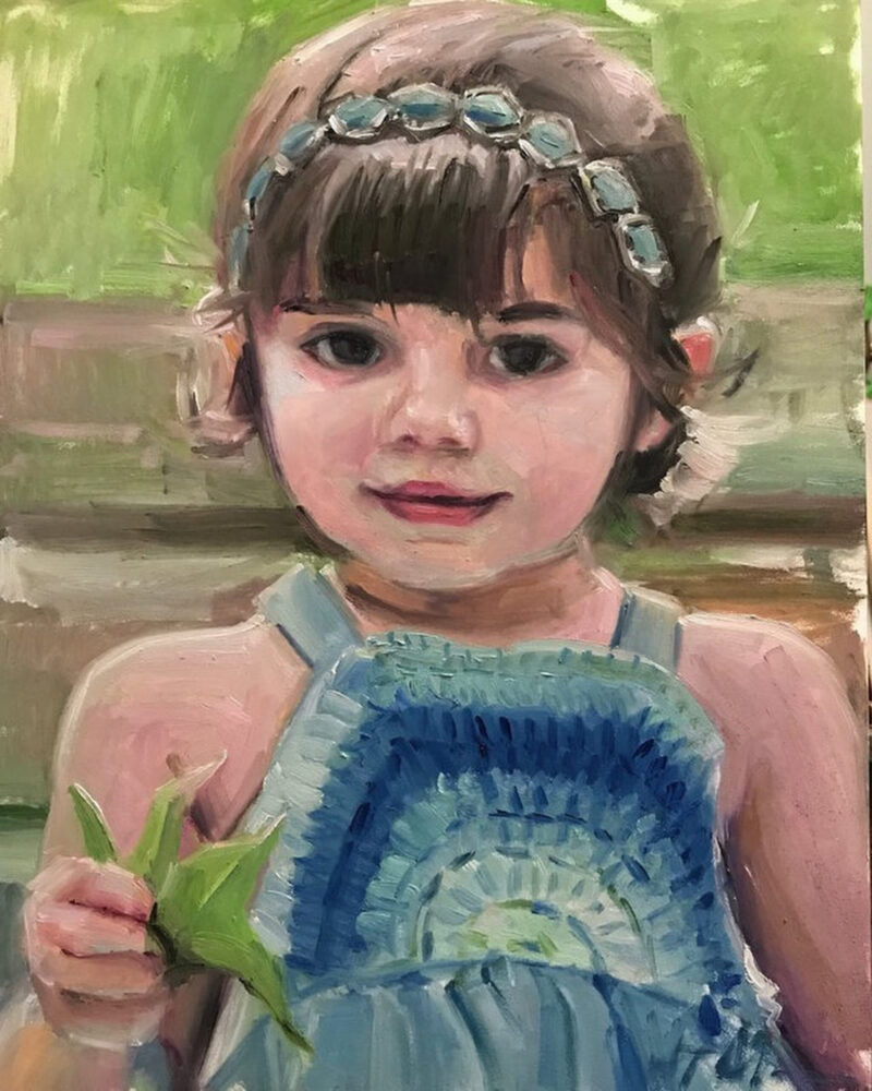 Painting Of Turquoise Girl